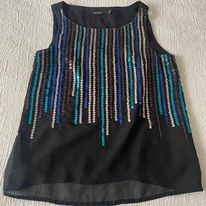 ark & co. Black Sequin Tank, Size S